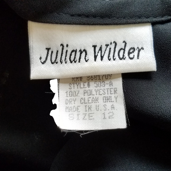 Vintage Sequined Julian Wilder Little Black Dress Empire Dress Full Skirt - Picture 6 of 16